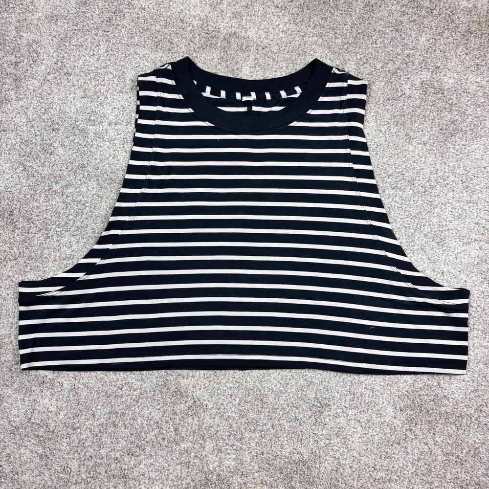 Lululemon All Yours Crop Tank Yachtie Stripe Black Chrome